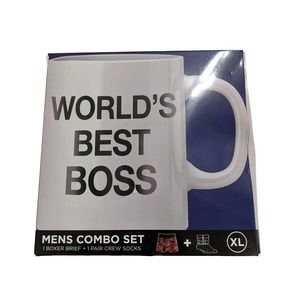 The Office Men's World Best Boss Boxer Briefs and Socks Combo Set Size XL NEW
